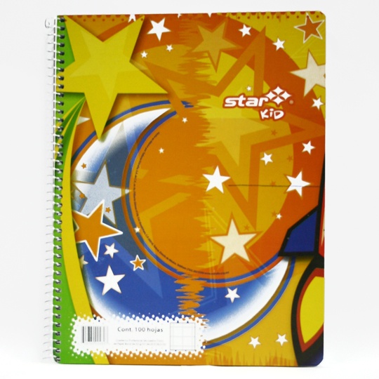 Estrella Cuaderno Profesional de Cuadro Grande 7mm, 100 Hojas, Diseño Star Kid