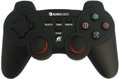 Eurocase Gamepad para PlayStation 3, Alámbrico, USB, Negro