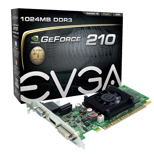 Tarjeta de Video EVGA NVIDIA GeForce 210, 1GB 64-bit DDR3, PCI Express 2.0