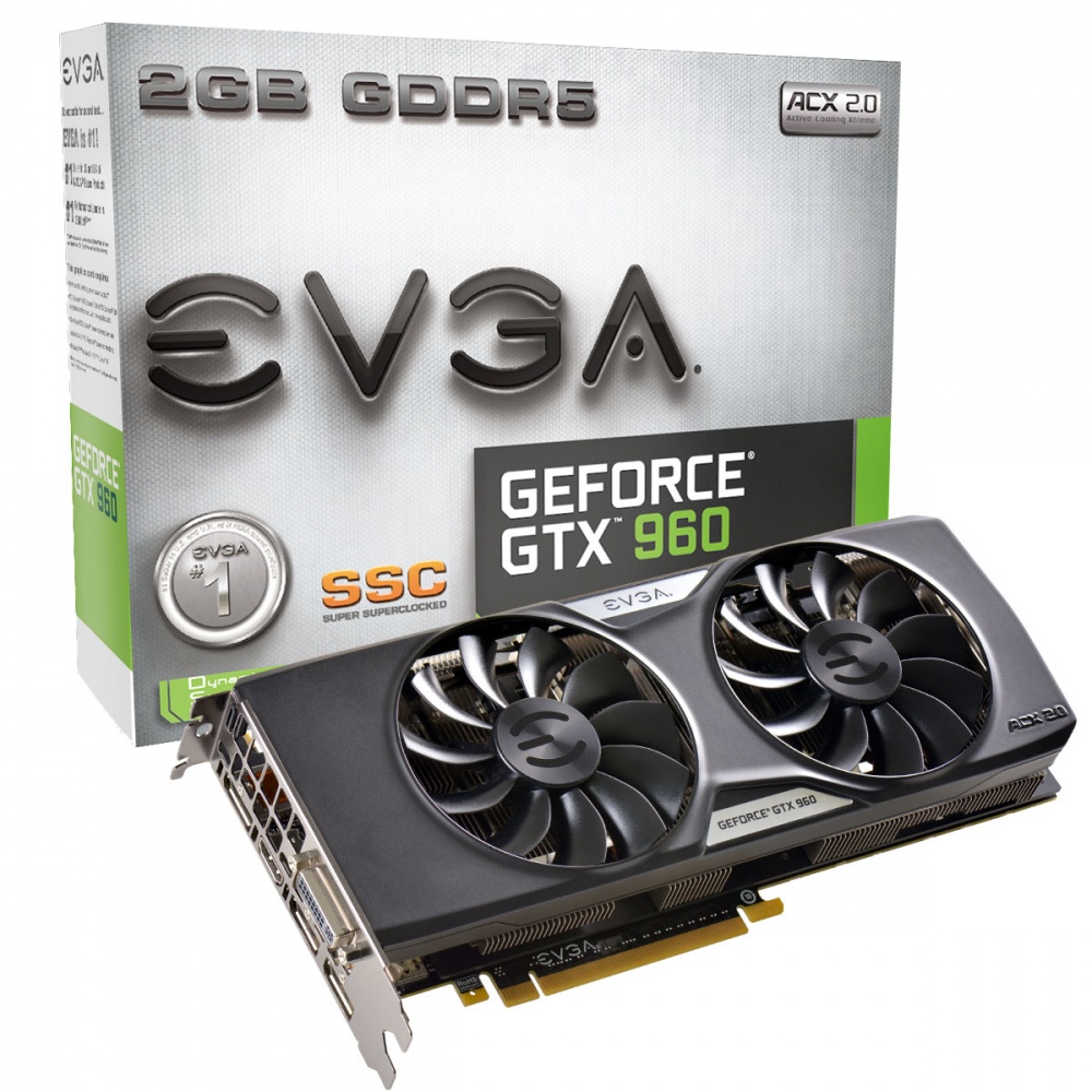 Tarjeta de Video EVGA NVIDIA GeForce GTX 960 SUperSC ACX 2.0+, 2GB 128-bit GDDR5, PCI Express 3.0 x16