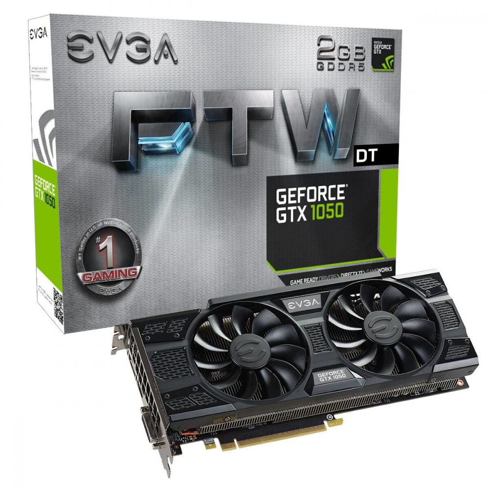 Tarjeta de Video EVGA NVIDIA GeForce GTX 1050 FTW DT GAMING, 2GB 128-bit GDDR5, PCI Express 3.0