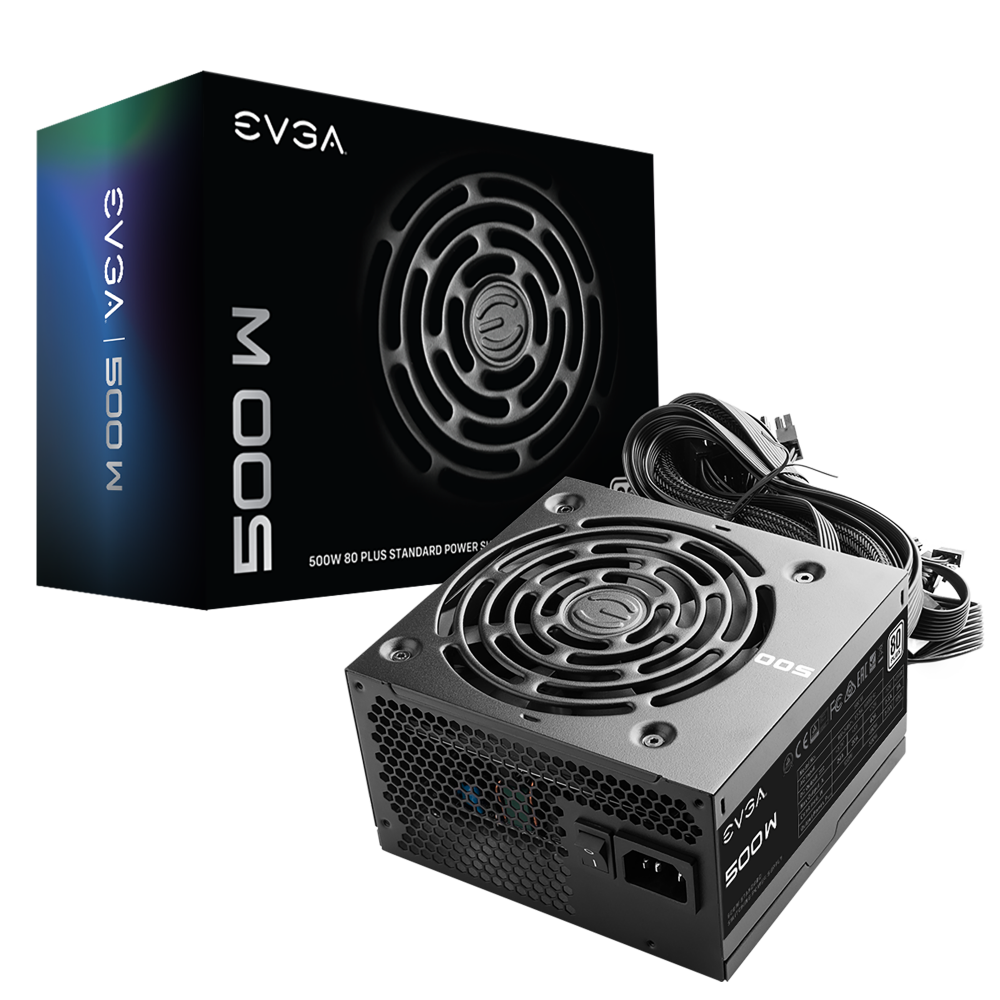 Fuente de Poder EVGA 100-W1-0500-KR 80 PLUS White, 24-pin ATX, 120mm, 500W 
