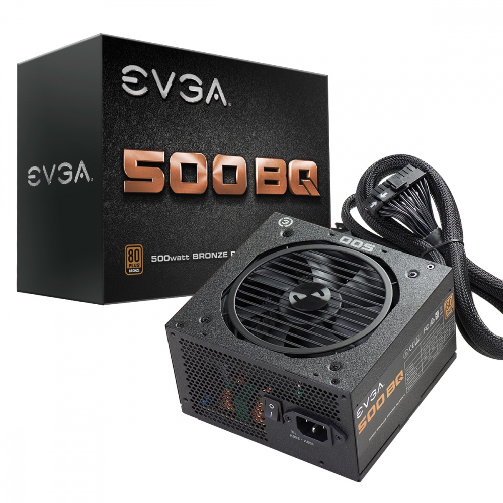 Fuente de Poder EVGA 500 BQ 80 PLUS Bronze, 24-pin ATX, 120mm, 500W