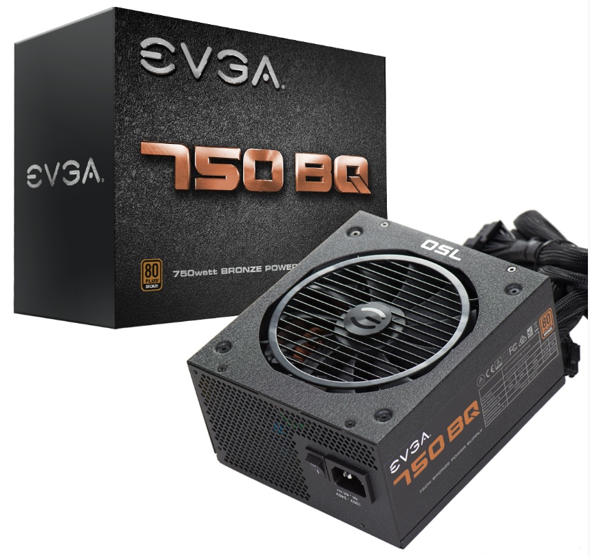 Fuente de Poder EVGA 750 BQ 80 PLUS Bronze, 24-pin ATX, 140mm, 750W