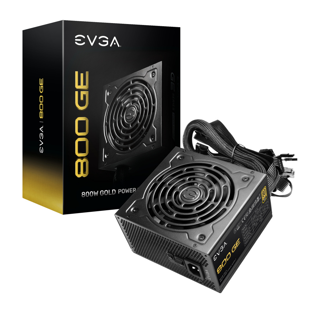 Fuente de Poder EVGA 800 GE 80 PLUS Gold, 24-pin ATX, 120mm, 800W