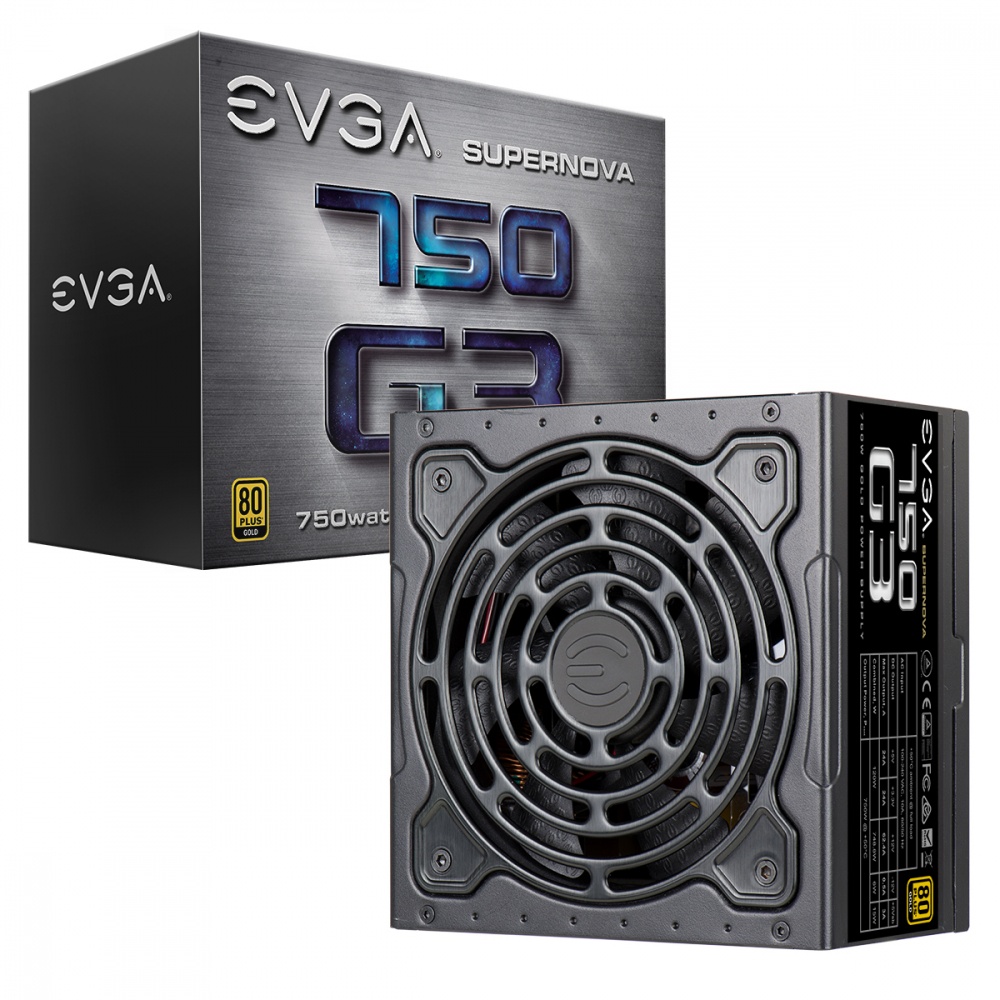 Fuente de Poder EVGA 220-G3-0750-X1 80 PLUS Gold, Modular, 24-pin ATX, 120mm, 750W 