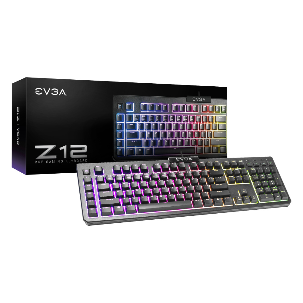 Teclado Gamer EVGA Z12 RGB, Alámbrico, USB, Negro (Español)