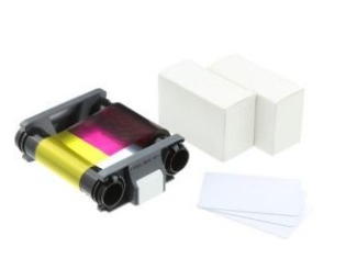 Evolis Cinta CBGP0001C, 100 Páginas, Negro/Cian/Magenta/Amarillo, Incluye 100 Tarjetas PVC