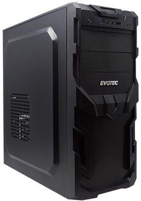 Gabinete Evotec EV-1005, Midi-Tower, ATX/Micro ATX/Mini-ATX, USB, con Fuente de 600W, sin Ventiladores Instalados, Negro