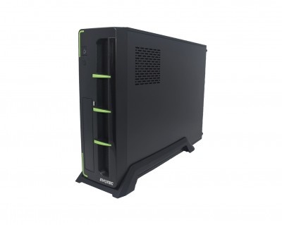 Gabinete Evotec EV-1010, Micro-Tower, Micro-ATX, USB 2.0, con Fuente de 600W, sin Ventiladores Instalados, Negro
