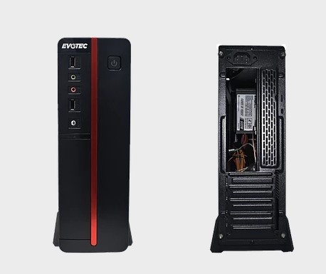 Gabinete Evotec EV-1011, Micro-Tower, Micro-ATX, USB 2.0, con Fuente de 600W, sin Ventiladores Instalados, Negro