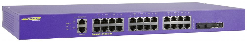 Switch Extreme Networks Gigabit Ethernet Summit X430-24t, 24 Puertos 10/100/1000Mbps + 4 Puertos SFP, 56 Gbit/s, 16.000 Entradas - Administrable