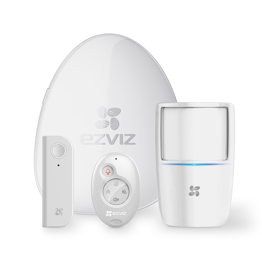 Ezviz Kit de Alarma Inteligente BS-113A, Inalámbrico, Incluye Hub, Sensor PIR, Contacto de Movimiento y Control Remoto