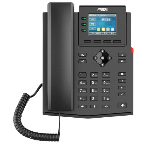 Fanvil Teléfono IP X303-2W 2.4", Alámbrico, 4 Líneas, 3 Teclas Programables, Altavoz, Negro