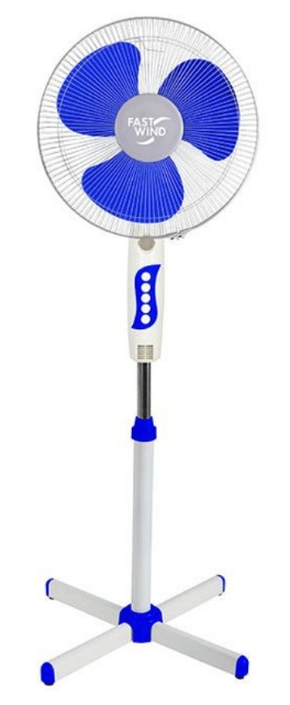 Fast Wind Ventilador de Pedestal FS-40-S002, 3 Velocidades, 16", Azul/Blanco