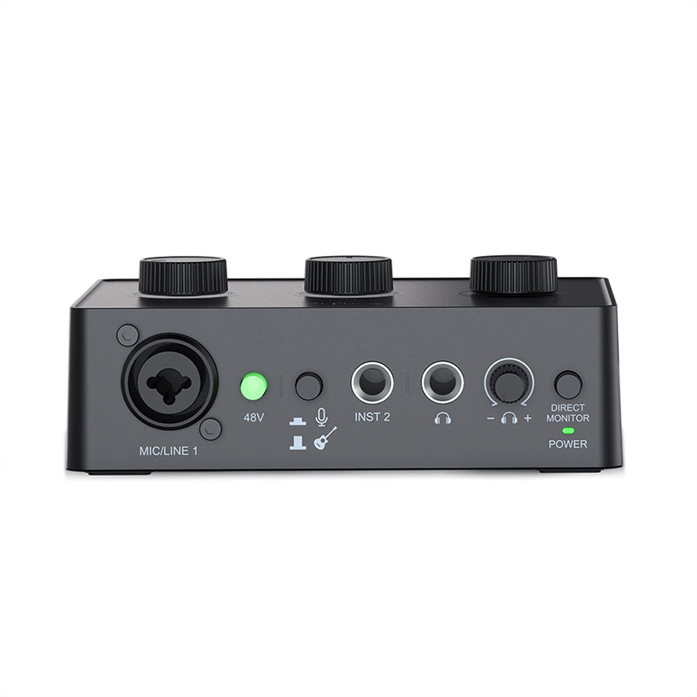 Fifine Interfaz de Audio SC1, USB-C, XLR, 48V, Negro