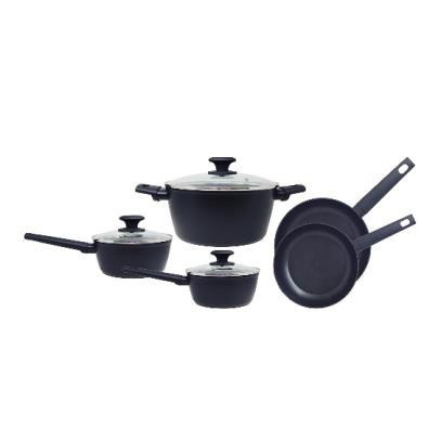 Foode Batería de Cocina FDE01103, Aluminio, Antiadherente, 8 Piezas