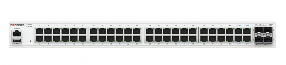 Switch Fortinet Gigabit Ethernet FS-148F, 48 Puertos 10/100/1000Mbps + 4 Puertos 10G SFP+, 176 Gbit/s, 32.000 Entradas - Administrable ― Requiere Licencia Adicional para garantía, contacta a servicio al cliente. ― ¡Limitado a 5 unidades!
