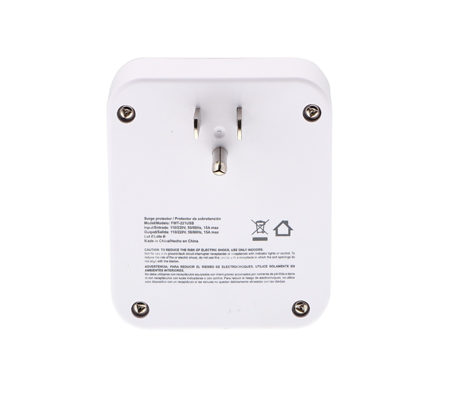 Forza Power Technologies Supresor de Picos FWT-221USB, 2 Contactos, 2x USB, 1080 Joules