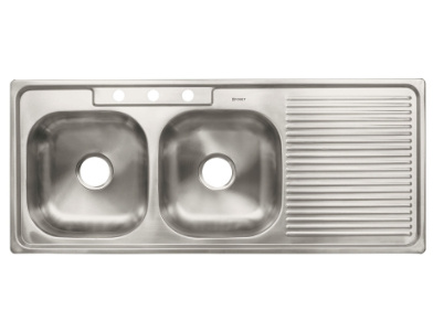 Foset Tarja de Sobreponer 47022, Doble Tina, Izquierda, 120 x 50cm, Acero Inoxidable