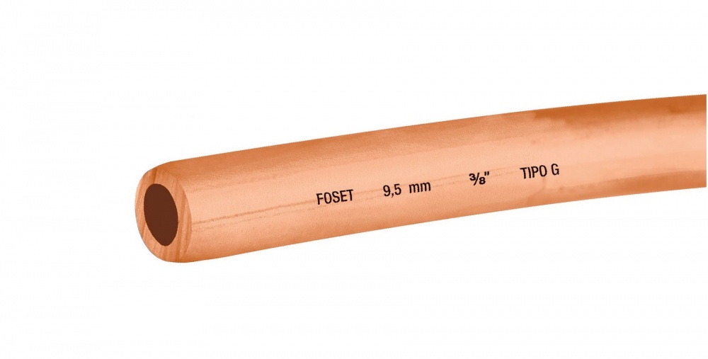 Foset Tubo de Cobre Flexible CC-003F, 3/8", 15 Metros
