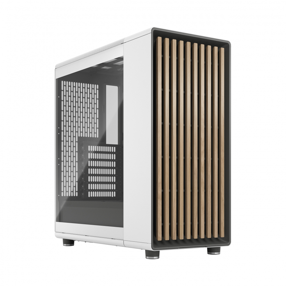 Gabinete Fractal Design North TG con Ventana, Midi-Tower, ATX/Mini-ITX/Micro-ATX, USB 3.0, sin Fuente, 2 Ventiladores Instalados, Blanco