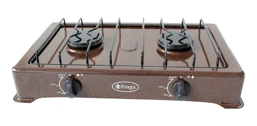 Fraga Parrilla de Gas P602, 2 Quemadores, Café
