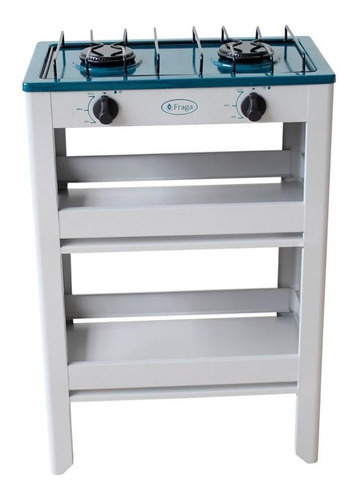 Fraga Parrilla de Gas con Anaquel P906, 2 Quemadores, Verde/Gris