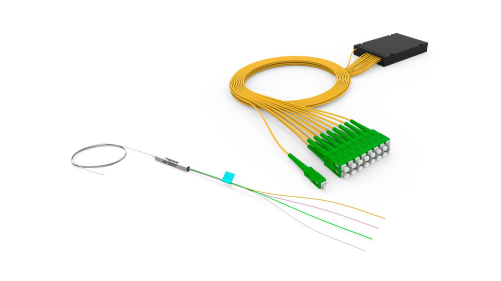 Furukawa Electric Cable Divisor Óptico PLC 1 x 8, Amarillo/Verde