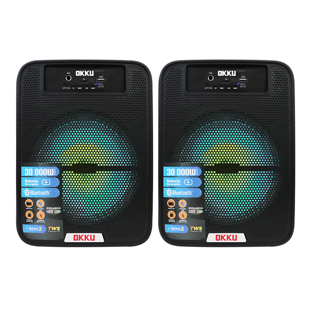 Fussion Acustic Kit Bafles BAF8004, Bluetooth, Inalámbrico, 15W RMS, USB, Negro, 2 Piezas