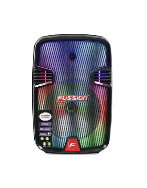 Fussion Acustic Bocina Portátil PBS-8018, Bluetooth, Inalámbrico, 15W RMS, USB, Negro