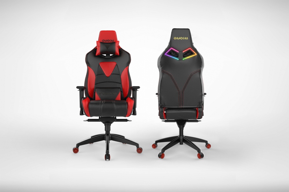 Silla Gamer Gamdias Achilles M1 L, hasta 200Kg, Negro/Rojo