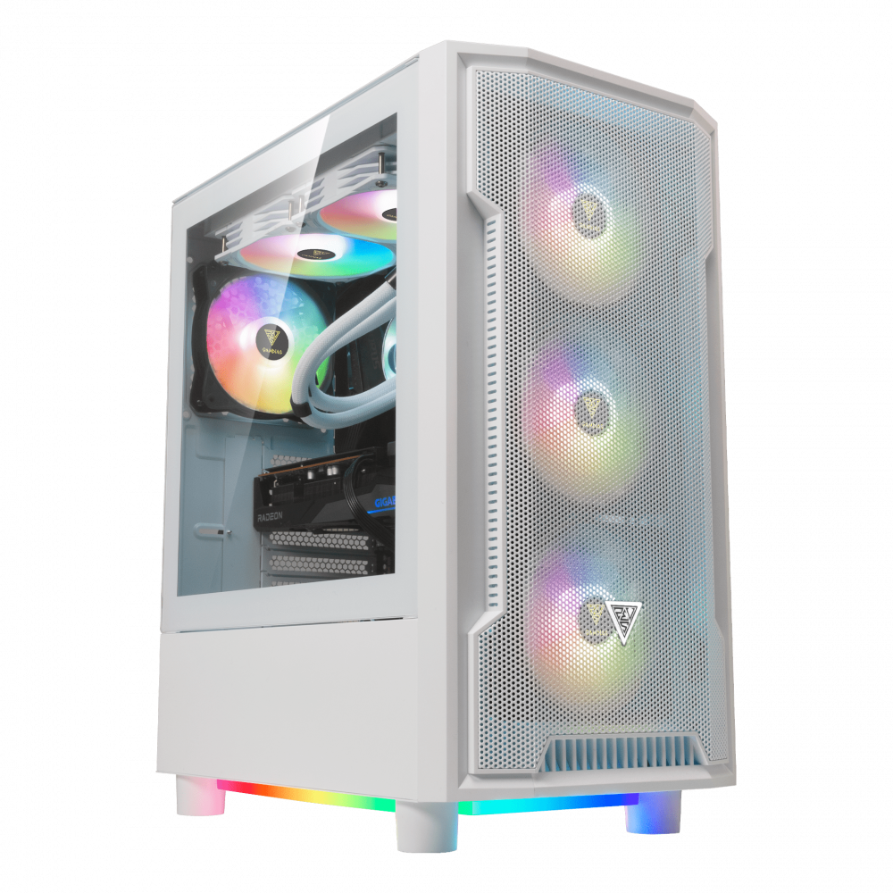 Gabinete Gamdias ATHENA M6 LITE WH, Midi-Tower, ATX/Micro-ATX/Mini-ITX, USB 2.0/3.0, sin Fuente, 4 Ventiladores Instalados, Blanco 