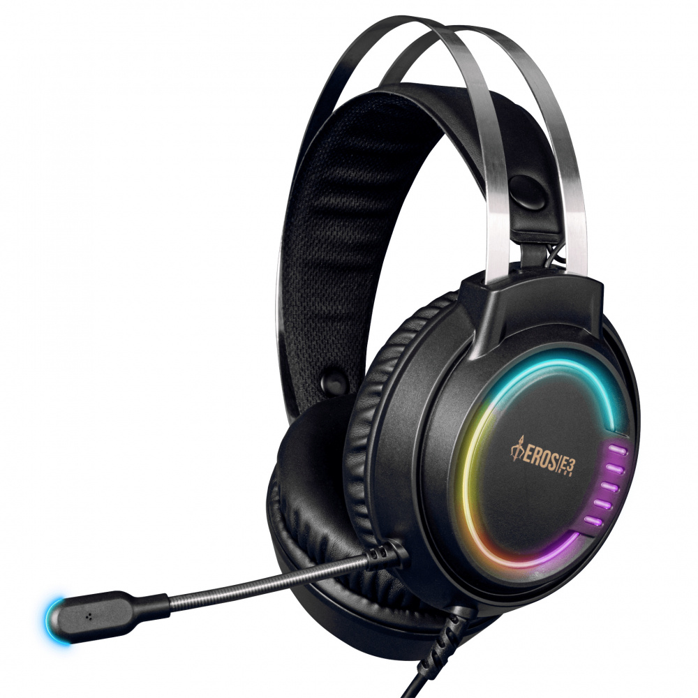 Gamdias Audífonos Gamer EROS E3, Alámbrico, 1.8 Metros, 3.5mm/USB, Negro
