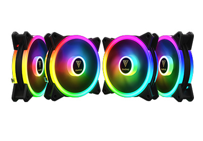 Ventilador Gamdias AEOLUS M2-1204R RGB, 120mm, 700 - 1500RPM, Negro - 4 Piezas, incluye Control