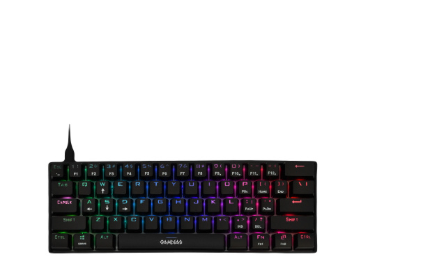 Teclado Gamer Gamdias HERMES E3 RGB, Teclado Mecánico, Switch Gamdias Blue, Alámbrico, Negro (Inglés)