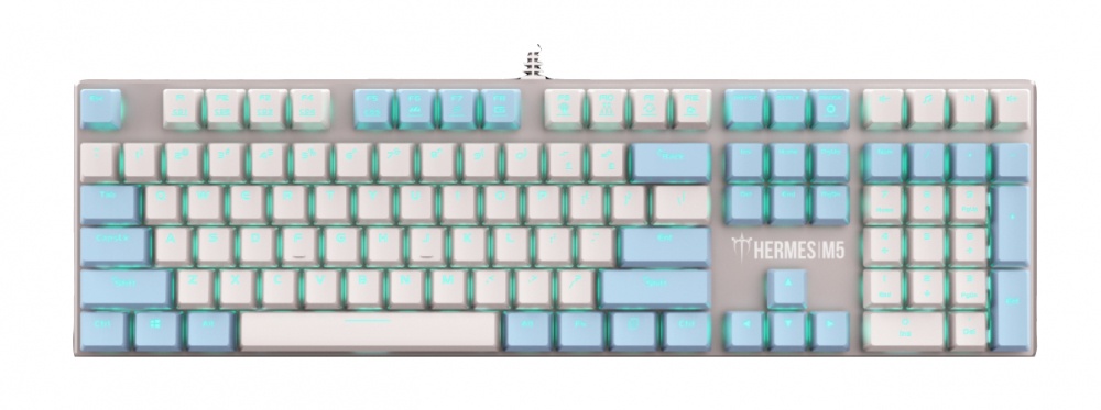 Teclado Gamer Gamdias HERMES M5 LED Blue, Teclado Mecánico, Alámbrico, Azul/Blando (Inglés)