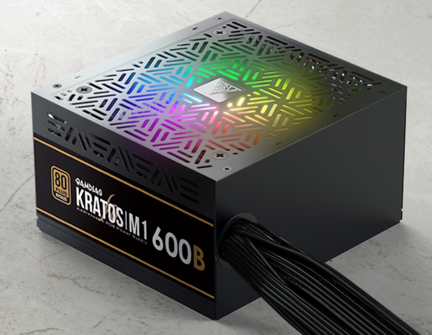 Fuente de Poder Gamdias KRATOS M1 600B 80 PLUS Bronze, 24-pin ATX, 140mm, 600W 