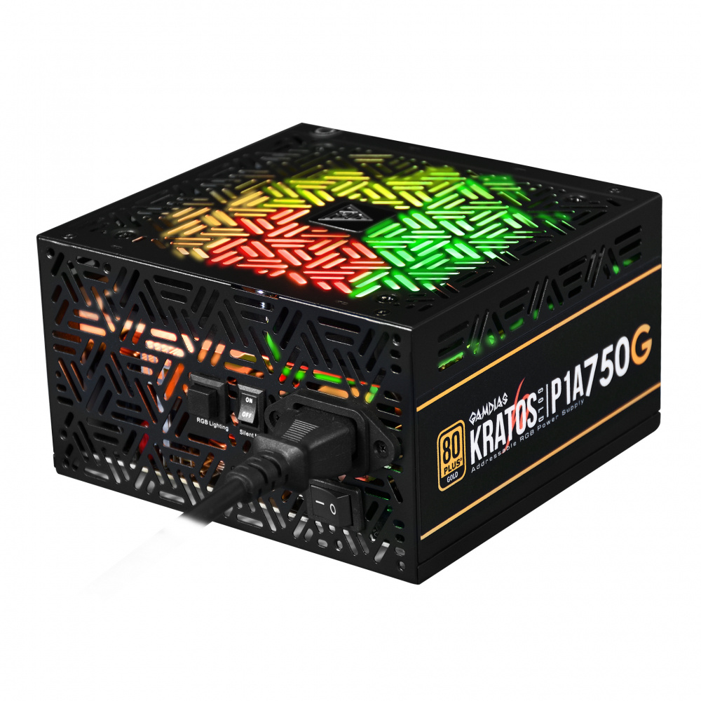 Fuente de Poder Gamdias Kratos P1A 750G 80 PLUS Gold, 20+4 pin ATX, 750W