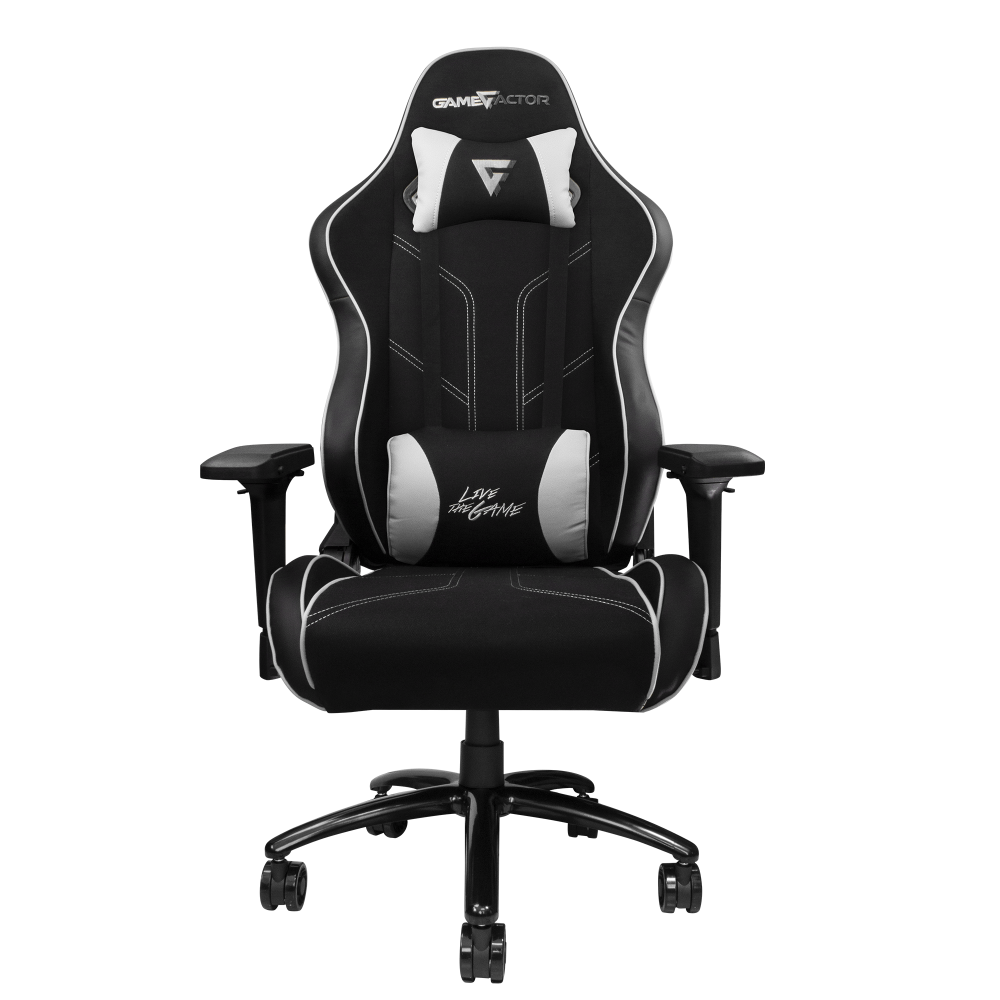 Game Factor Silla Gamer CGC600 V2, hasta 150Kg, Negro/Blanco