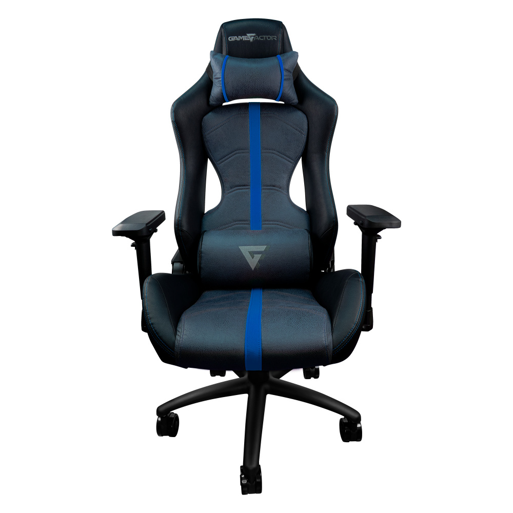Game Factor Silla Gamer CGC650, hasta 150Kg, Negro/Azul