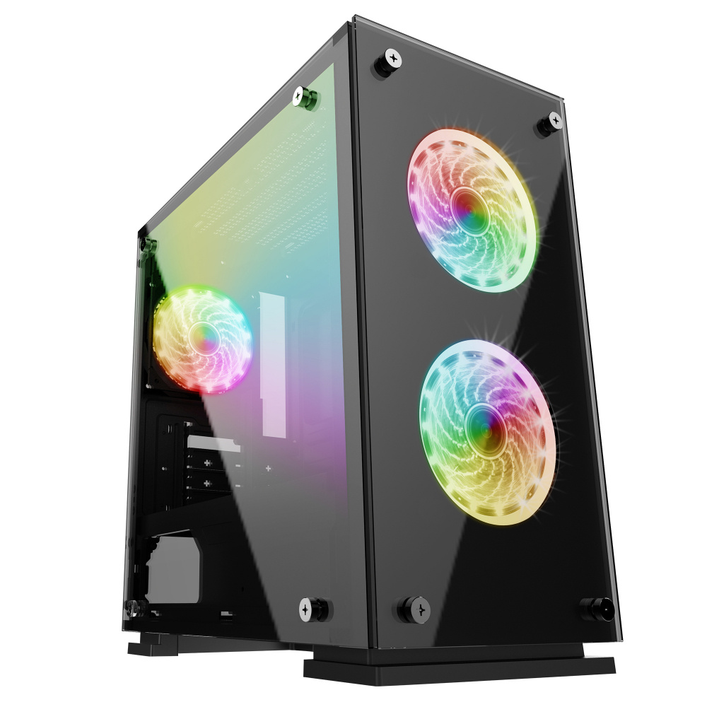 Gabinete Game Factor CSG550, Micro-Tower, Micro-ATX/Mini-ITX, USB 2.0/3.0, sin Fuente, 3 Ventiladores Instalados, Negro