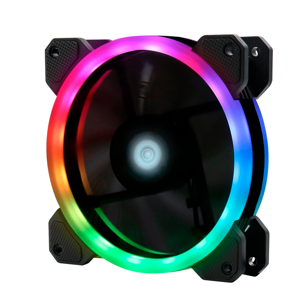 Ventilador Game Factor FG-400, 120mm, 1500RPM, RGB, Negro 