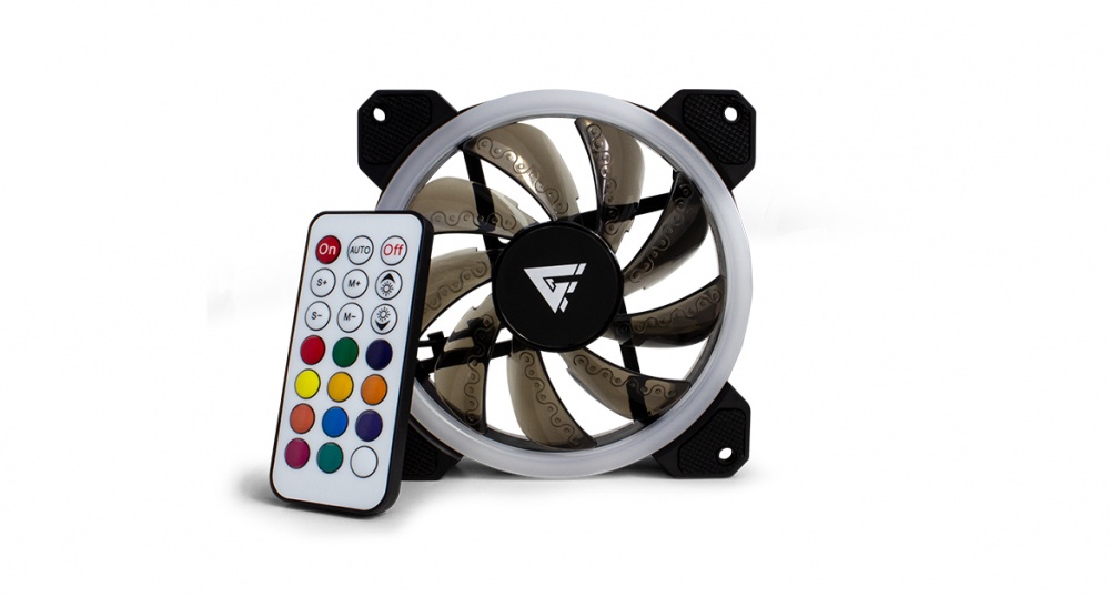 Ventilador Game Factor FKG400, 3x 120mm, 1500RPM, RGB, Negro 