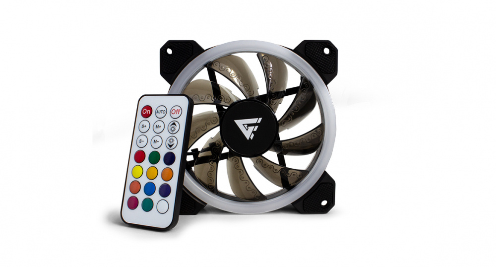 Ventilador Game Factor FKG400 RGB, 120mm, 1500RPM, Negro - 3 Piezas ― Empaque abierto, producto nuevo.