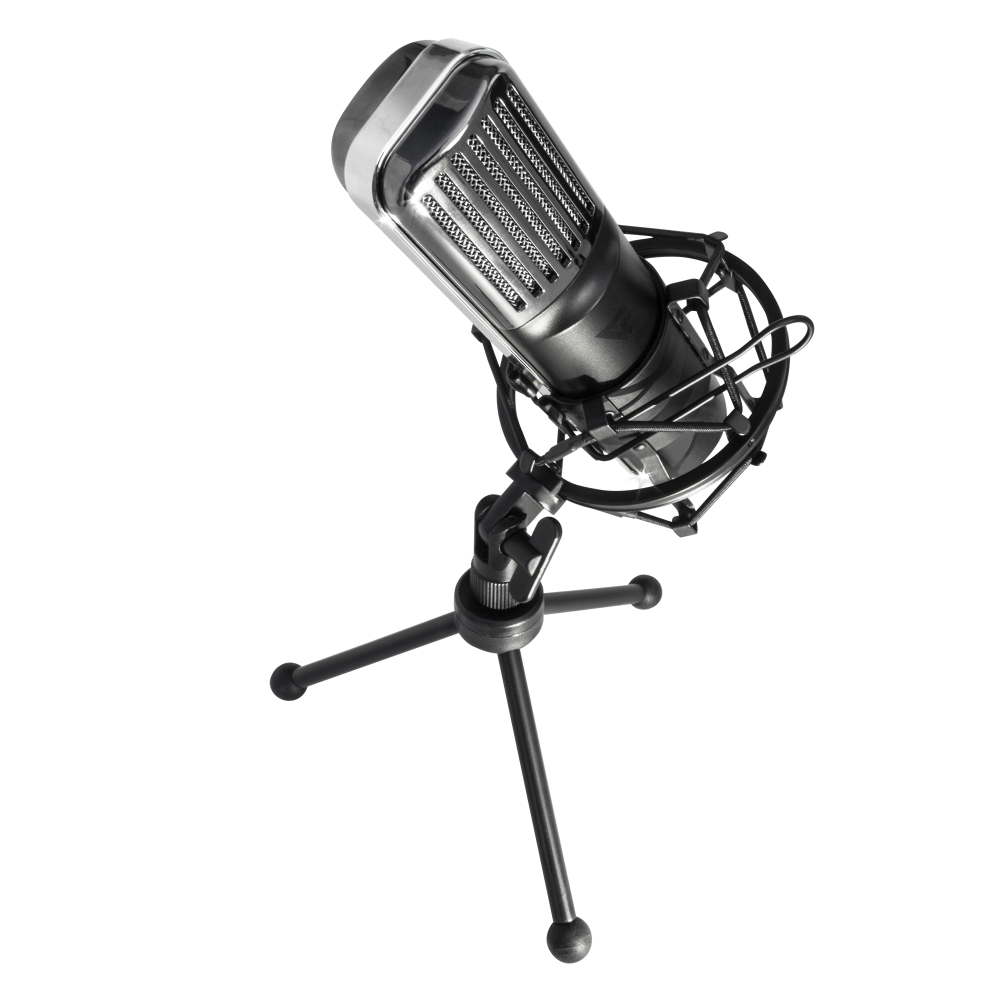 Game Factor Micrófono MCG600, Alámbrico, 1.35 Metros, Negro/Plata