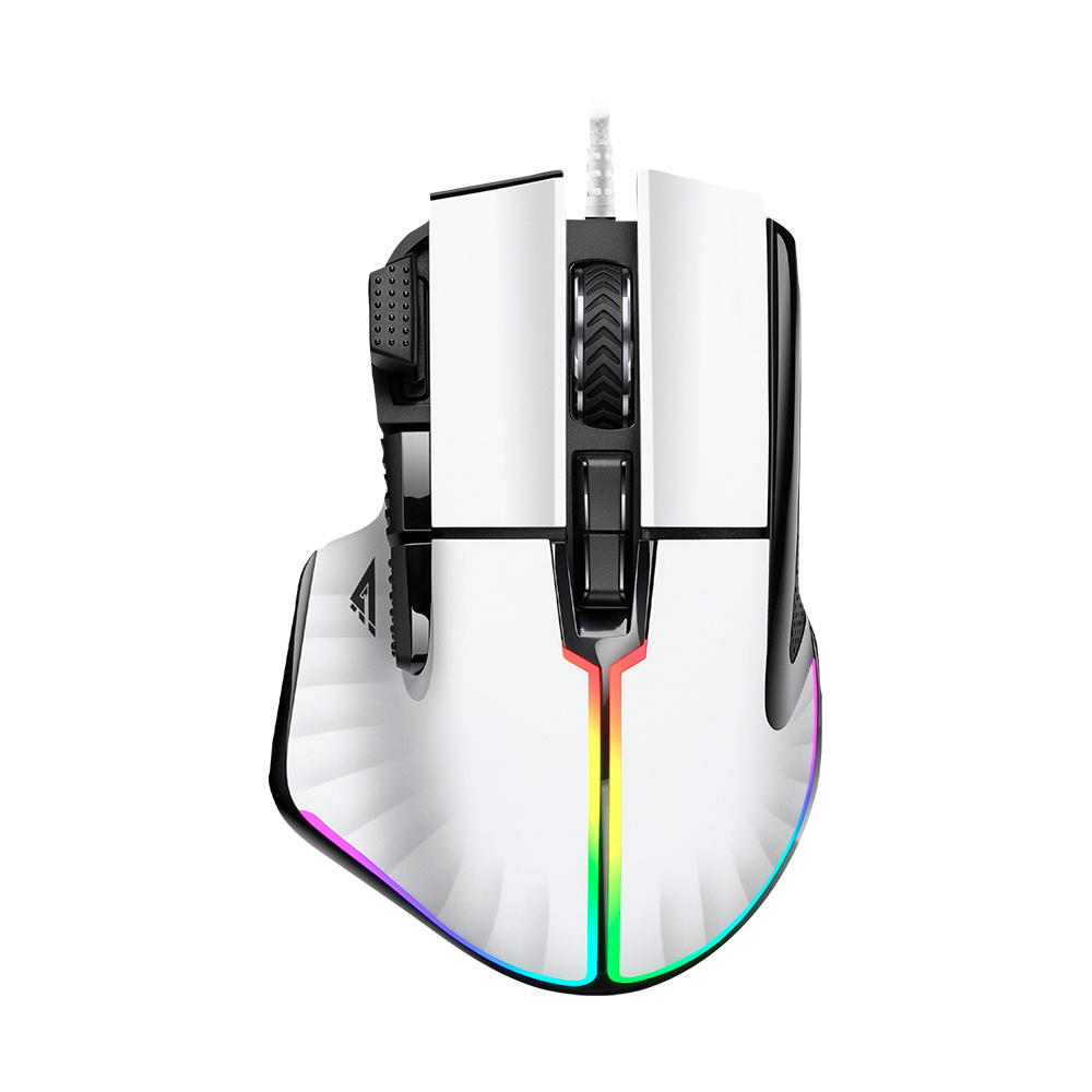Mouse Gamer Ergonómico Game Factor MOG602-WH, Alámbrico, Óptico, 19.000DPI, USB-A, Blanco