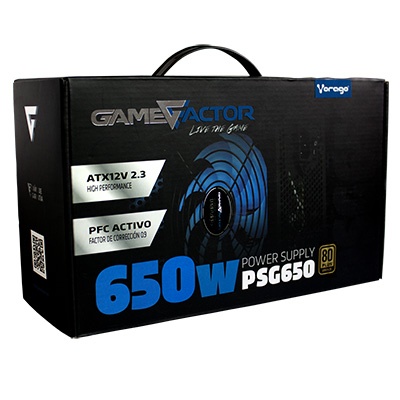 Fuente de Poder Game Factor PSG650 80 PLUS Bronze, 20+4 pin ATX, 120mm, 650W, Negro