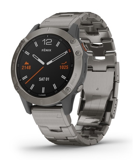 Garmin Smartwatch Fénix 6 Zafiro Titanio, GPS, Bluetooth, iOS/Android, Titanio - Resistente al Agua