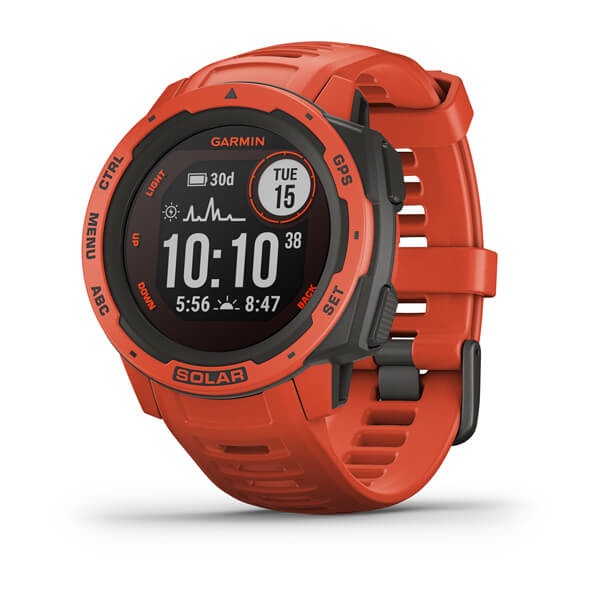 Garmin Smartwatch Instinct Solar, Touch, Bluetooth, Android/iOS, Rojo - Resistente al Agua